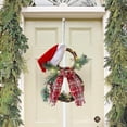 thumbnail image 6 of Colourtree 14" Lighted Christmas Snowman Wreath - Indoor/Outdoor Decor with Red Berries & Pine Needles | Holiday Door, Mantle & Table Decoration, 6 of 7