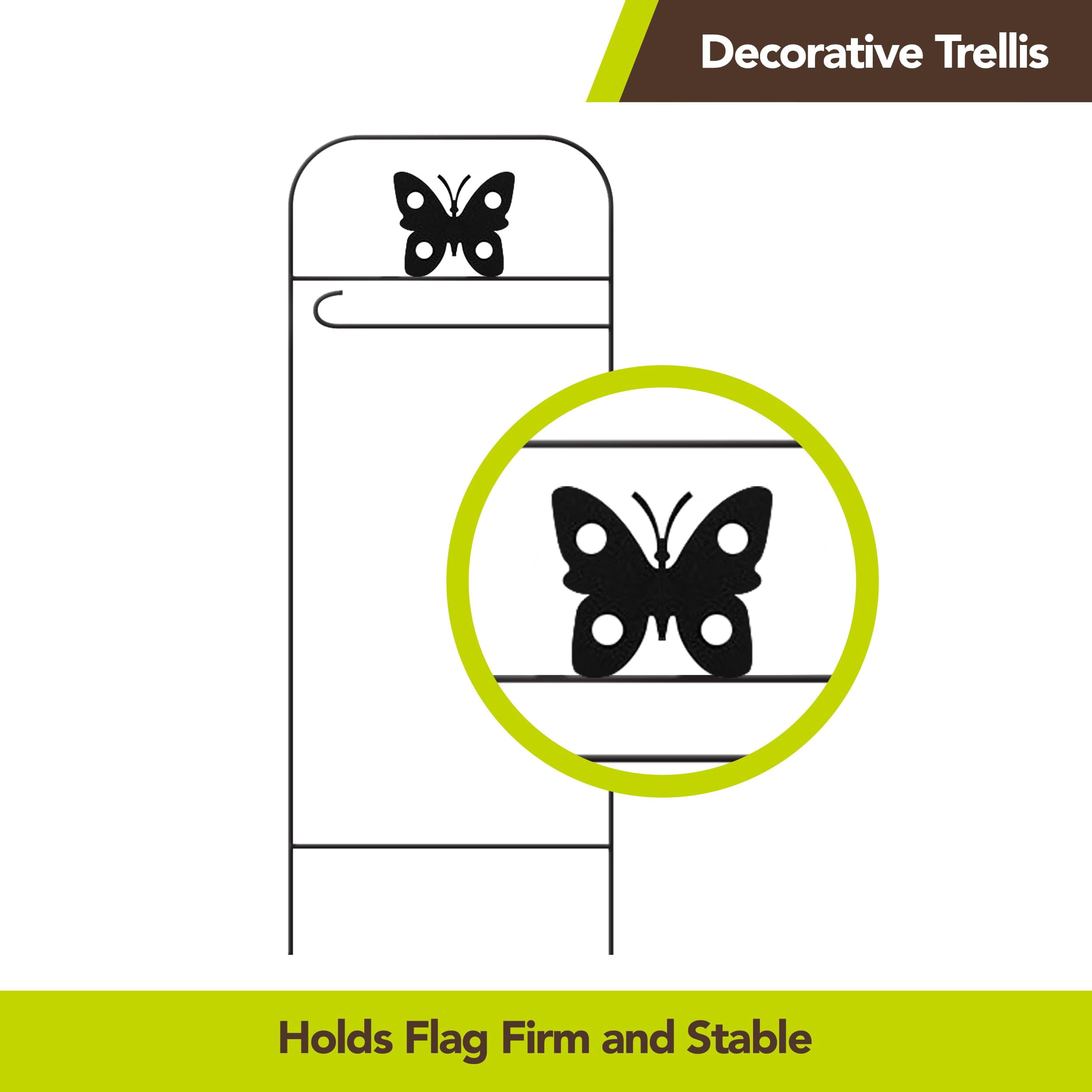 Briarwood Lane Everyday Wrought Iron Butterfly Garden Flag Arbor 41x15 Garden Flag Decorative Arbor