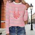 thumbnail image 2 of T-shirt à Manches Longues Rayé pour Femme Mardi Gras 2026, Col Rond, Carnaval, Blouse, 2 of 2