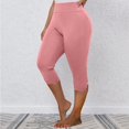 thumbnail image 3 of FNFYFH Clearance Womens Yoga Capris No Ride Up Pants,Pink, 3 of 10