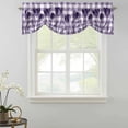 thumbnail image 2 of Tie Up Valances for Windows, Purple Flower Adjustable Valance Curtains Window Treatment for Living Room/Bedroom, Tulip Floral Country Plaid Checkered Rod Pocket Kitchen Curtains & Drapes 54x18 Inch, 2 of 9
