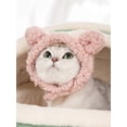 thumbnail image 2 of Cute Cat Costume Warm Bear Hat for Cat Adjustable Soft Small Pet Headwear Bear Hat for Cat Puppy Dog Suitable for 4.5-7.5kg, 2 of 5