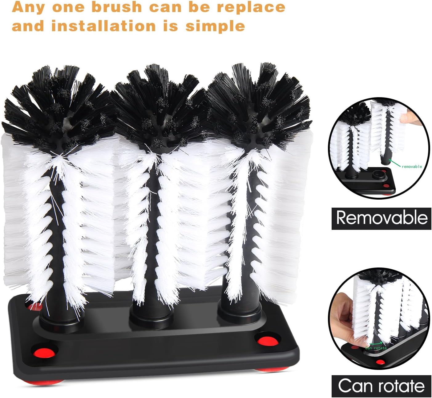 Glass Washer Brush ，Sink Water Bottle Cleaning Brush Glass Cup Brush Suction Wall Lazy Cup Brush Kitchen Rotating Cup Tea Cup Brush Bar Kitchen Tool， manual wine glass suction brush