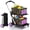 Purple, variant on Rvchic Functional Collapsible Carts with 2 Storage Crates,8-in-1 Mobile Folding Trolley with 360°Rolling Wheels for Shopping,Picnic,Warehouse,Blue