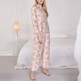 thumbnail image 3 of Yiaed Pig Print Pajamas Women's Long Sleeve Sleepwear Soft Button Down Loungewear Pjs Lounge Set Nightwear Womens Pajama Pants-XX-Large, 3 of 7