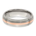 thumbnail image 6 of Edward Mirell Titanium&Real 14kt Rose Gold Brushed & Polished 6mm Band S:12, 6 of 8