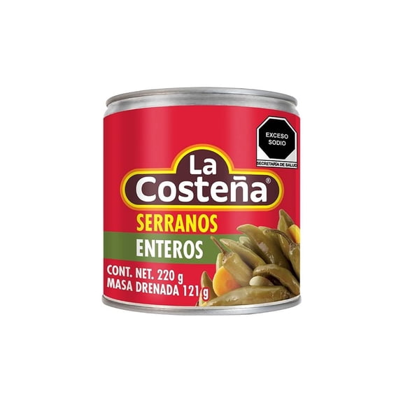 Chiles serranos La Costeña enteros en escabeche 220 g