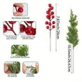 thumbnail image 3 of putnchl Christmas Artificial Branches With Red Berry Stems,10.5in Faux Norfolk Leaves Stems, Fake Foliage Needles Picks For DIY Craft Garland Home Decor, 3 of 9