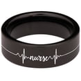 thumbnail image 4 of Caduceus Hope And Love Nurse Tungsten Carbide Ring, 4 of 9