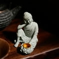 thumbnail image 6 of Meditating Buddhas Figurine Stone Sculpture with Tealight Holder Meditation Statue Garden and Indoor Decoration, 6 of 8