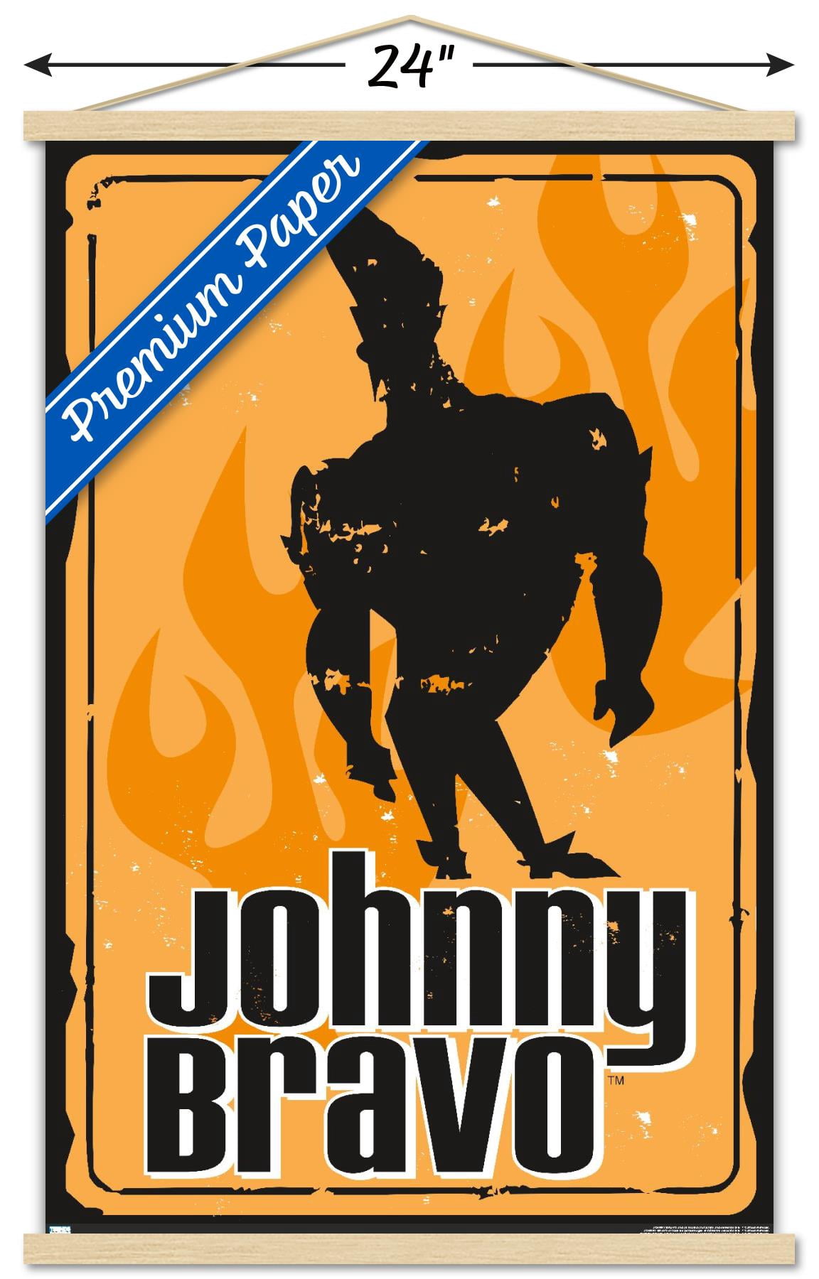 Johnny Bravo - Sign Wall Poster with Wooden Magnetic Frame, 22.375" x 34"