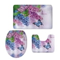 thumbnail image 1 of GOHAO Jinse-floral135 3 Piece Bathroom Rugs Set Bath Rug Contour Mat and Toilet Lid Cover, 1 of 2