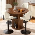 thumbnail image 6 of Hawsaiy Swivel Bar Stools Set of 2, Adjustable Height Faux Leather Bar Stools with Back, Double-Layer Upholstered Counter Height Bar Chairs for Kitchen Island, White, 6 of 10