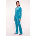 thumbnail image 3 of Women's Velour Zip Front Cropped Sweatshirt, 3 of 4