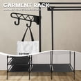 thumbnail image 2 of BAOKALER 3 Rod Freestanding Metal Clothing Rack with Shelves, Black, 2 of 8