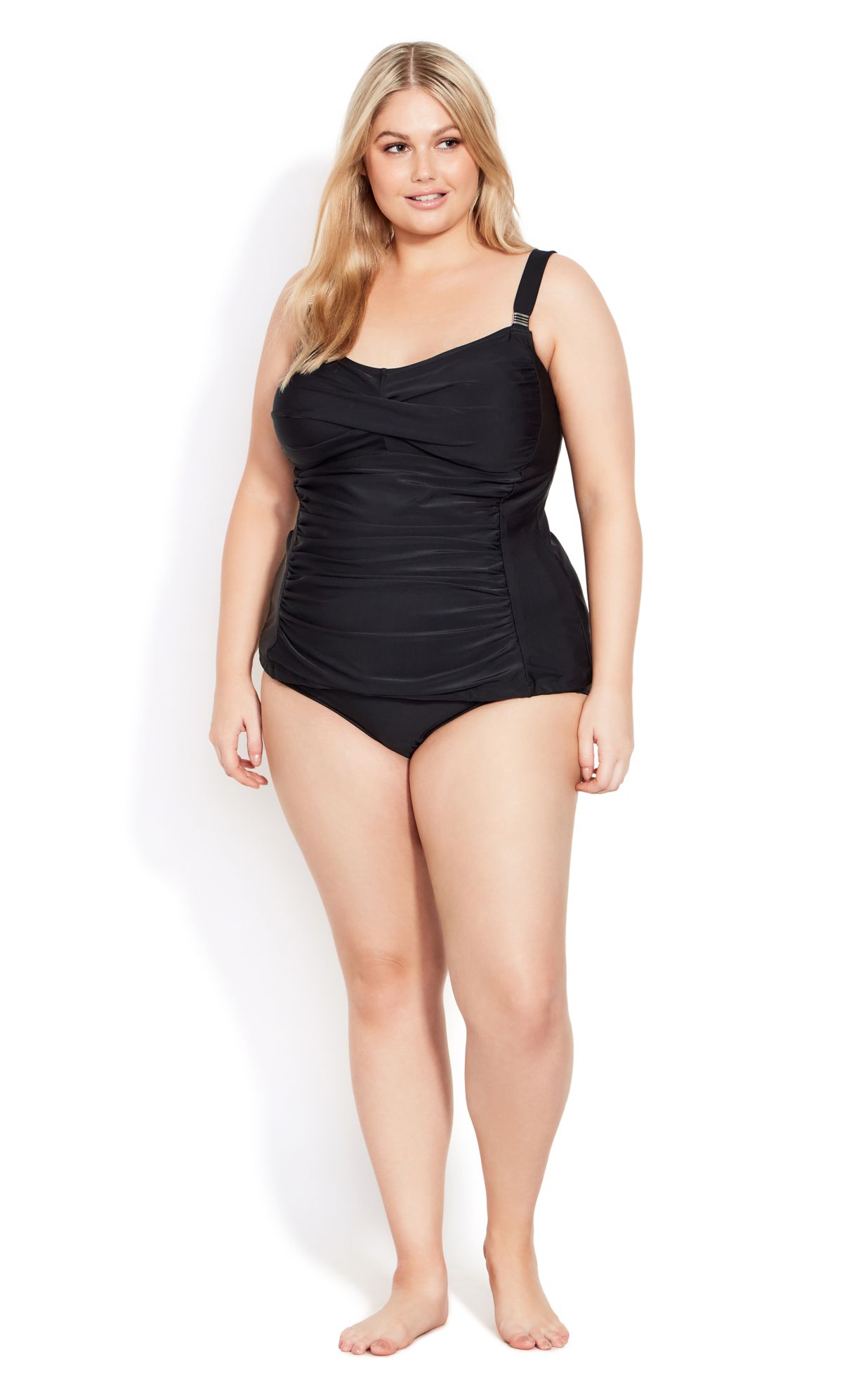 Evans Women's Plus Size Twist Tankini Top - Black - Walmart.com