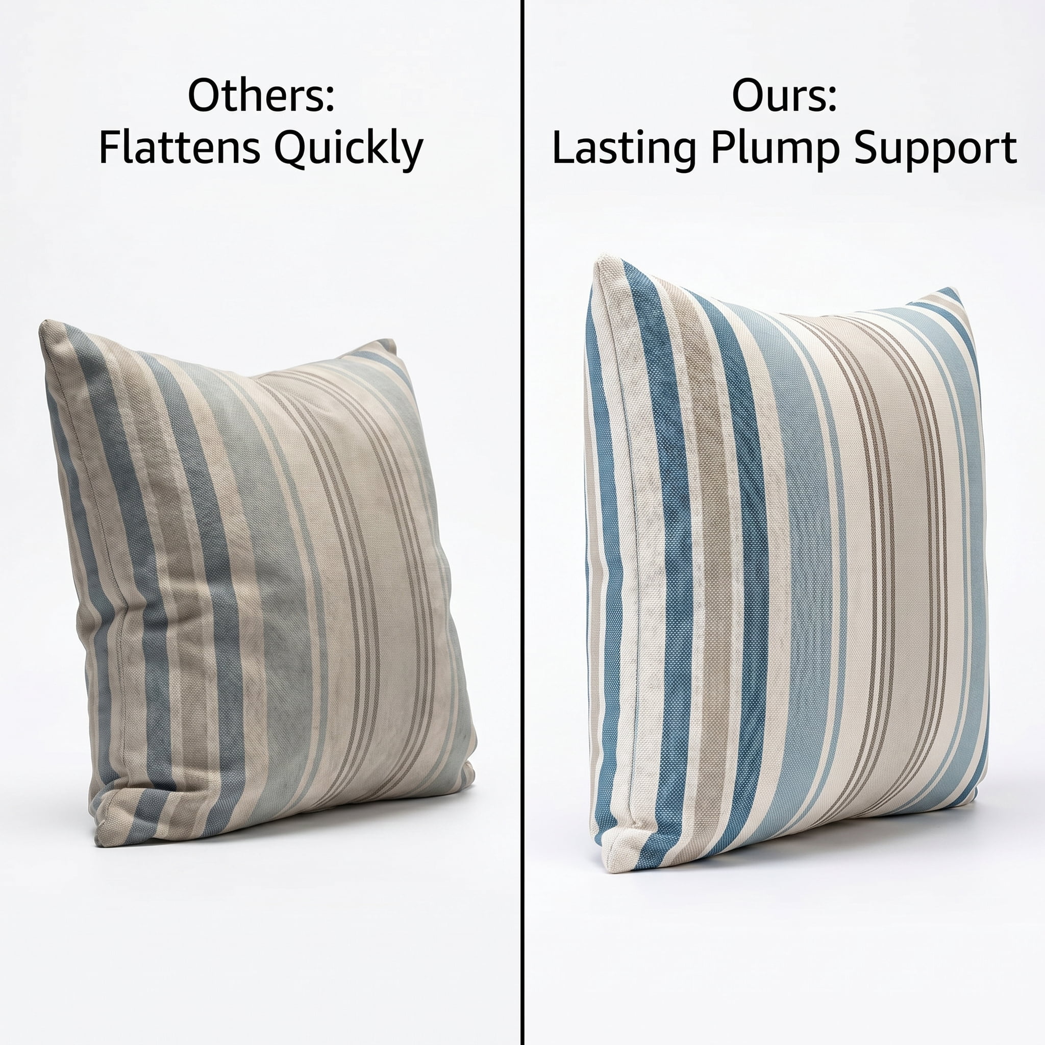 DURAMOXLQ 18"x18" Outdoor Throw Pillows Set of 2, Weather & Fade Resistant Striped Decorative Pillows for Patio Furniture