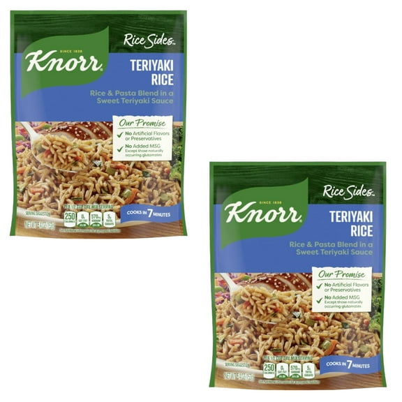 (2 Pack ) Knorr Rice Sides No Artificial Flavors Asian Teriyaki Rice Cooks in 7 Minutes, 5.4 oz