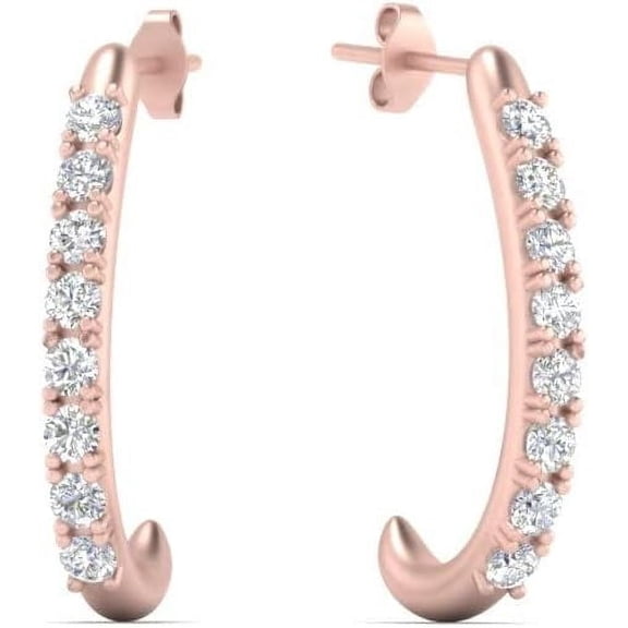 Diamond J Hoop Small Earring - Fascinating Diamonds