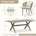 thumbnail image 4 of PURPLE LEAF 9 Pieces Patio Dining Set, Rectangular Aluminum Outdoor Table and 4 Wicker Chairs with Cushions for Garden Kitchen and Porch, Champagne, 4 of 10