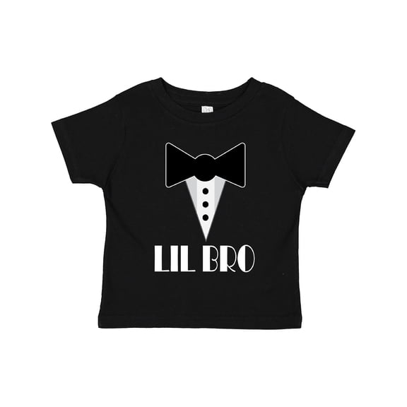 Inktastic Lil Bro Little Brother Mock Tuxedo Tux Boys Toddler T-Shirt