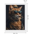 thumbnail image 2 of Diamond Art Kits for Adults, Dapper Cat in SunglassesDiamond Painting Kits for Beginners, Frameless Round 5D Full Drill Diamonds Art Gem Art Crafts Home Decor Gifts, 2 of 8