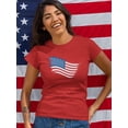 thumbnail image 2 of American Flag Art Shaped T-Shirt Women -Image by Shutterstock, Female XX-Large, 2 of 4