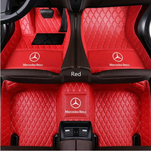 Mercedes-Benz C-Class 2014~2021 long axis Waterproof Leather Car Floor Mats Car Carpet