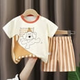 thumbnail image 4 of kpoplk Toddler Baby Boy Summer Outfit Bunny Egg Short Sleeve T-Shirt Tops Shorts Pants Set Summer Clothes(White,5-6 Y), 4 of 4