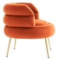 thumbnail image 4 of Royard Oaktree Velvet Accent Chair with Ottoman Upholstered Round Back Leisure Chairs with Gold Metal Legs Modern Boucle Chair and Footrest Set Single Sofa Chair for Living Room Bedroom Office， Orange, 4 of 7