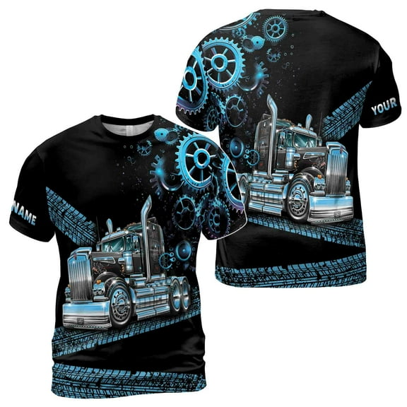 Lightning Blue Trucker Breezy Truck Driver Men's T-Shirt S-5XL