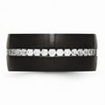 thumbnail image 3 of Stainless Steel Brushed and Polished Black IP CZ Ring Size: 6; for Adults and Teens; for Women and Men, 3 of 6