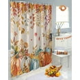 thumbnail image 5 of Orange Thanksgiving Fall Shower Curtain Set ，Waterproof Fabric Shower Curtains Orange Blue Pumpkins Botanical Rustic Shower Curtains for Bathroom,Bathroom Decor 72"x72", 5 of 7