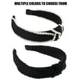 thumbnail image 6 of Unique Bargains 1 Pc Bling Pearl Knotted Headband Hairband for Women White 1.18 Inch Wide, 6 of 7