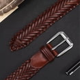 thumbnail image 4 of JASGOOD Men's Braided Leather Belt Casual Woven Belt for Daily Work Jeans Pants 1.4" Width, 4 of 9