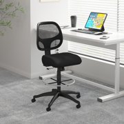 Boss Office Products Commercial Grade Mesh Drafting Chair, Black