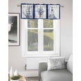 thumbnail image 2 of Nautical Navy Kitchen Curtain Valances for Windows Farmhouse Short Curtains, Blue Lighthouse Boat Compass Ocean Rod Pocket Valance Curtain for Bedroom Cafe Living Room 60"x14", 2 of 8