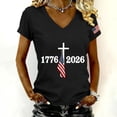 thumbnail image 2 of Womens Shirts 250Th Anniversary Print V Neck T Shirt 250Th Anniversary Tshirt Patriotic Tee on Sale, 2 of 4