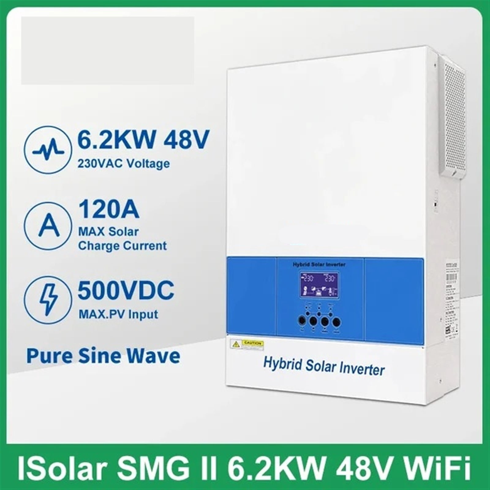 Hybrid Solar Inverter 6200W Pure Sine Inverter 120A MPPT Solar Charge Controller 48V PV Input 500V With Wifi