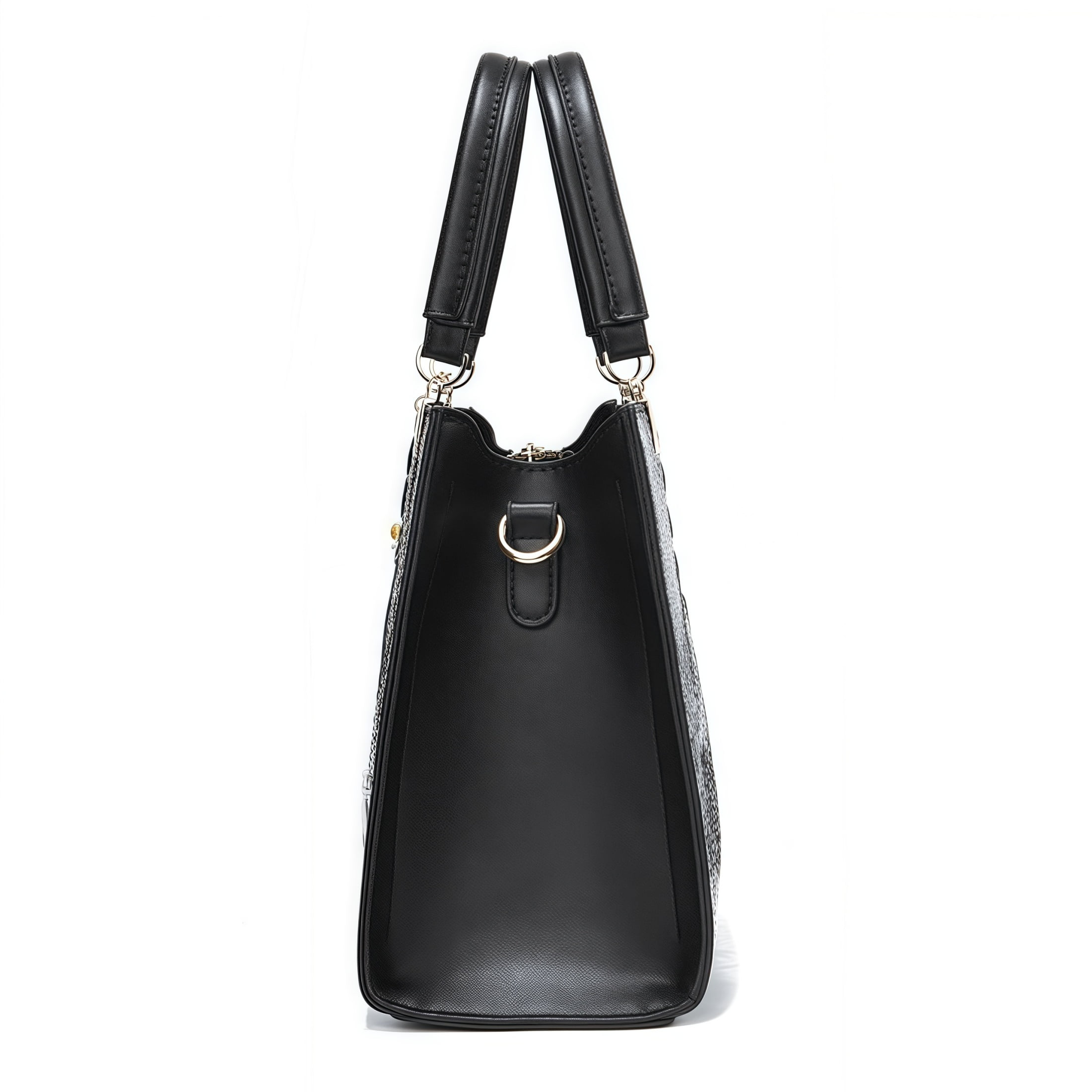 New large-capacity solid-color minimalist crocodile-pattern shoulder bag for cross-body use.