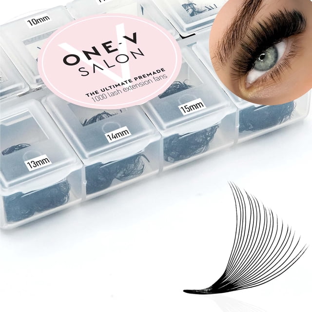 Extensiones de pestañas One V Salon 1000, ventiladores sueltos prefabricados