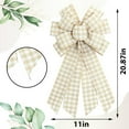 thumbnail image 2 of Large Natural Buffalo Plaid Wreath Bows, Farmhouse Burlap Bow for Wreath Rustic Crafts Decorative Hanging Ornament Bow for Indoor Outdoor Wedding Holiday Birthday Party Decor 1pcs, 2 of 5