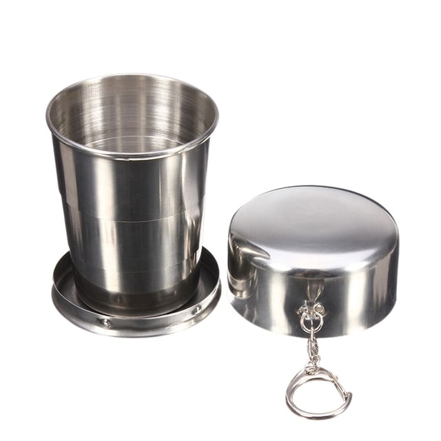 Naiovety Frascos de agua de acero inoxidable duraderos taza de café de viaje taza portátil agua café al aire libre vaso de té botella plegable Utensilios de cocina 150ml Naiovety JJ13453-02