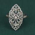 thumbnail image 4 of Natural Diamond Gemstone 925 Sterling Silver Victorian Ring, 4 of 5