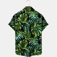 thumbnail image 5 of hopeusnice Men's Short Sleeve Shirt Tropical Hawaiian Palm Leaves Print Beach Button Up Shirt Green S, 5 of 5