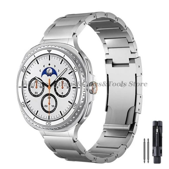 Luxury Titanium Watch Band for Samsung Galaxy Watch 8 40mm 44mm Classic 46mm Silver Metal Strap Men Bracelets
