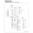 thumbnail image 3 of Kingston KB292 Magellan Two-Handle 4-Hole 8" Centerset Kitchen Faucet with Side Sprayer in Polished Chrome, 3 of 4