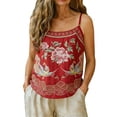 thumbnail image 6 of Tank Tops for Women BWASD Retro Embroidered Loose Fit Camisole Tops Adjustable Thin Straps Lightweight Breathable Casual Trendy Vacation Blouse Summer Red M-XXXL, 6 of 6