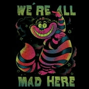 Men's Alice in Wonderland Rainbow Cheshire Graphic Tee Black X Large