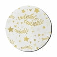 thumbnail image 1 of Cartoon Mouse Pad for Computers, Lullaby Baby Shower Inspired Design with Twinkle Twinkle Lettering, Round Non-Slip Thick Rubber Modern Mousepad, 8" Round, Mustard and Earth Yellow, by Ambesonne, 1 of 2